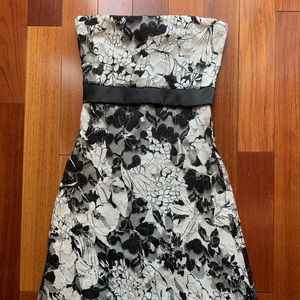 Strapless Lace Dress - Black & White